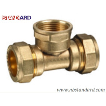 Brass Compression Fitting of Female Tee